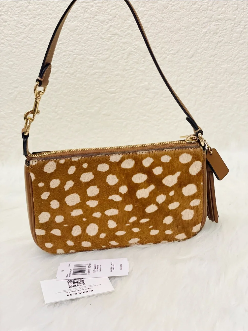 Coach Nolita 19 With Deer Print Shoulder Bag Wristlet in Brown Multi CDW35